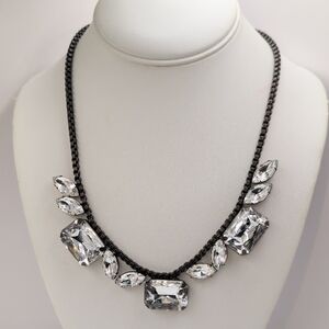 Loren Hope Silver and Antiqued Bronze Crystal Necklace